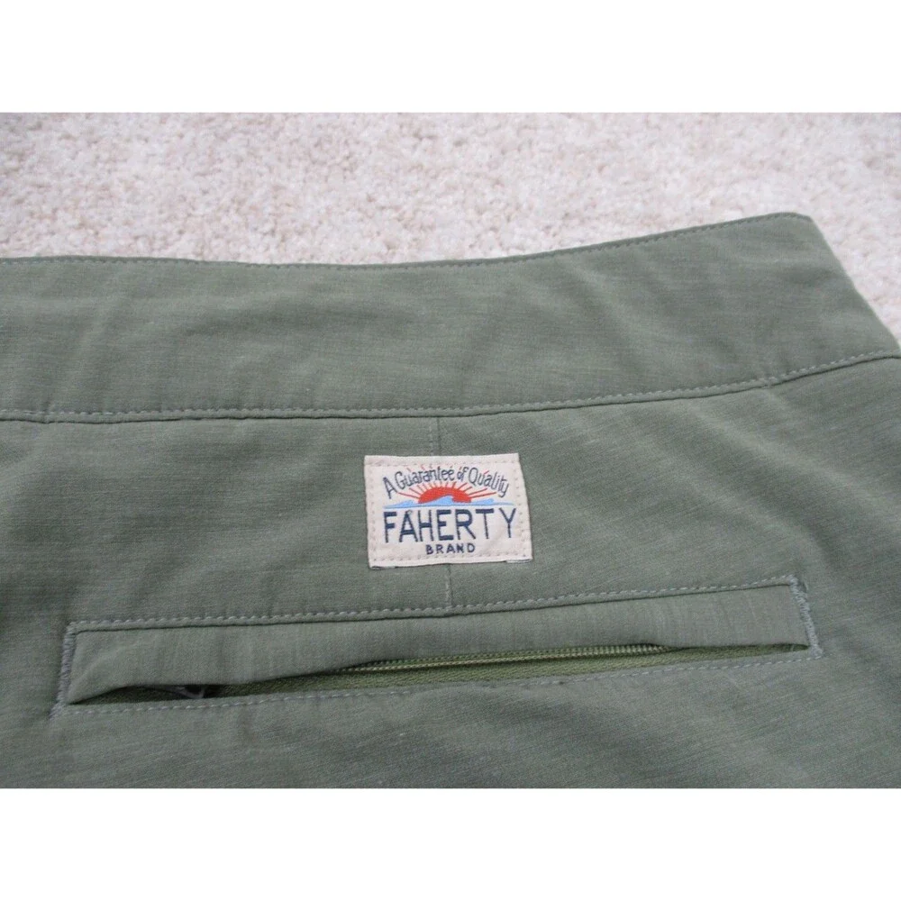 Faherty All Day Shorts Mens 38 Green Performance Stretch Drawstring Casual *